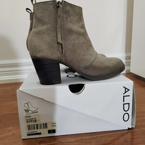 ALDO Lillianne Taupe Suede Ankle Booties